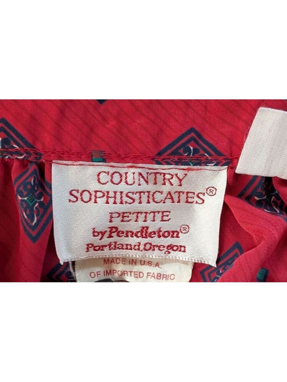 VTG 80's Country Sophisticate by Pendleton Red Pleated Midi Skirt Size M Petite - Picture 3 of 6